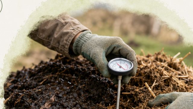 Pomiar temperatury w pryzmie kompostowej